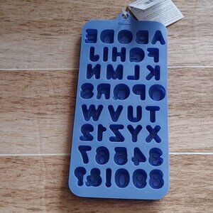 ABC 123 Silicone mold for chocolate or soap making new, never used, blue